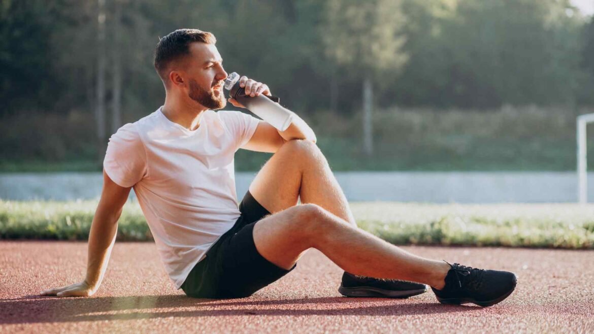 Mens health and fitness outdoor lifestyle with hydration and recovery in 2025