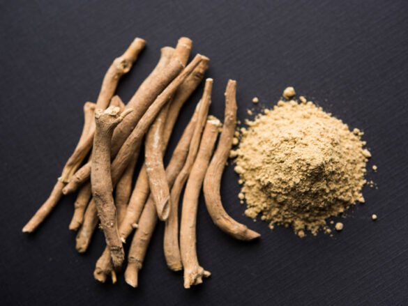 Ashwagandha roots and powder used in Ayurvedic immunity boosts